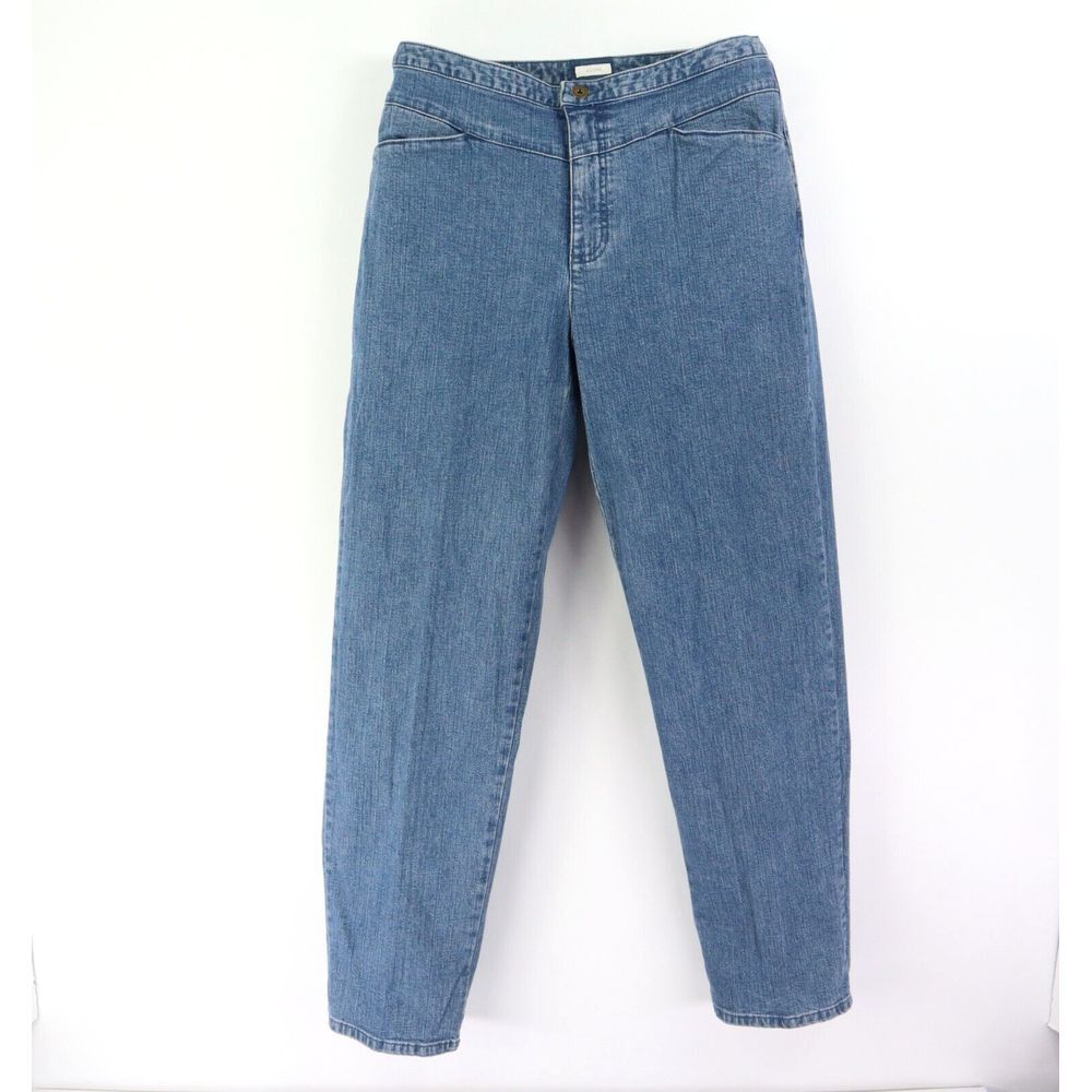 Liz Claiborne Jeans Audra Fit Mid Rise Womens Sz 12 Blue Denim INSEAM: 32 INCHES